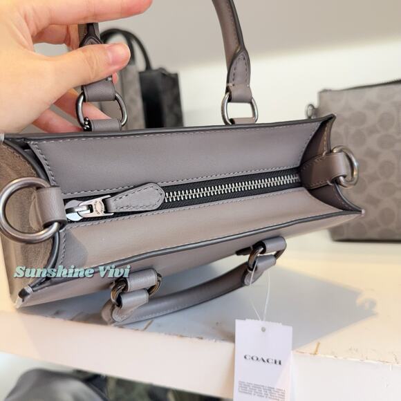 NWT Coach Men's Dylan Tote Bag In Signature Canvas CCG37 Grey/Charcoal - Picture 7 of 7